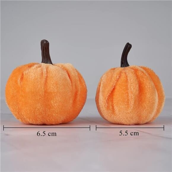 Pumpkin Decor 12pcs Artificial Fake Faux Velvet Foam Fabric‎ Pumpkins Decoration - Picture 2 of 6